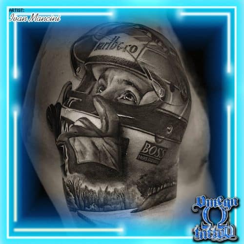 tatuaggio realistico ivan mancini senna