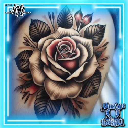Tatuaggio Old School Roma Rosa